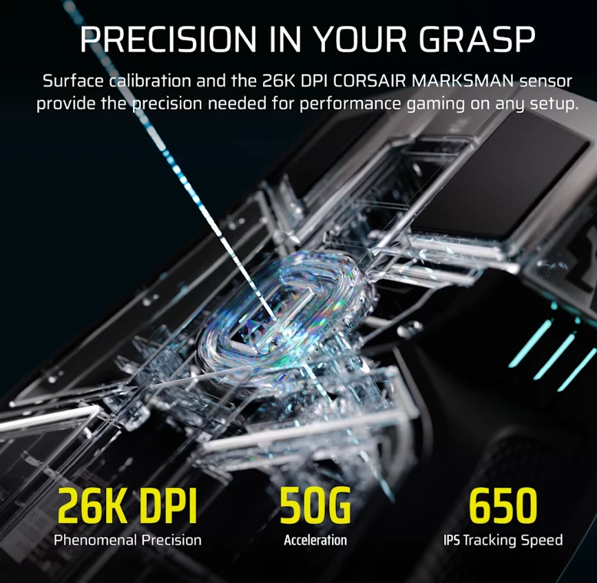 Corsair IRONCLAW SE | Pelė žaidimams | Belaidė/su laidu | 2.4GHz, Bluetooth, USB-C | Juoda