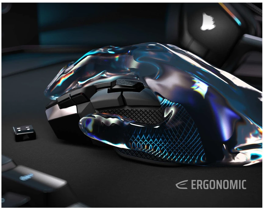 Corsair IRONCLAW SE | Pelė žaidimams | Belaidė/su laidu | 2.4GHz, Bluetooth, USB-C | Juoda