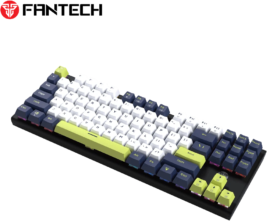 Fantech ATOM87S RGB laidinė mechaninė klaviatūra, Balta, Rosie Switch