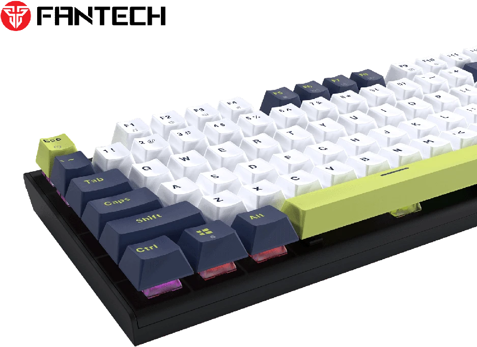 Fantech ATOM87S RGB laidinė mechaninė klaviatūra, Balta, Rosie Switch