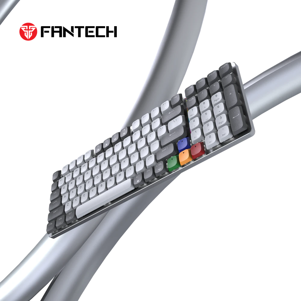 Fantech MAXFIT AIR99 RGB belaidė mechaninė klaviatūra, Pilka, Brown Switch