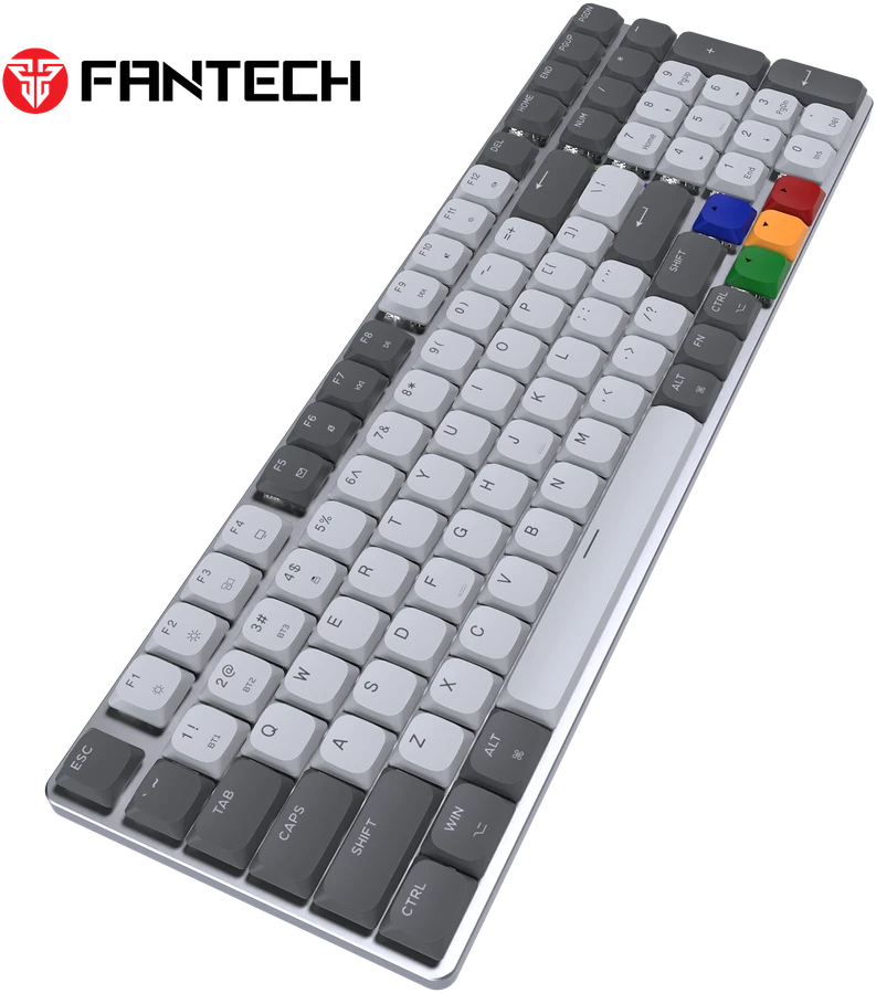 Fantech MAXFIT AIR99 RGB belaidė mechaninė klaviatūra, Pilka, Brown Switch
