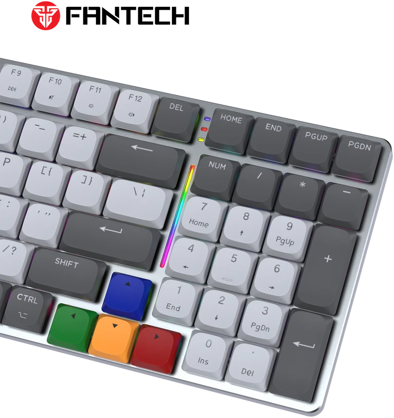Fantech MAXFIT AIR99 RGB belaidė mechaninė klaviatūra, Pilka, Brown Switch