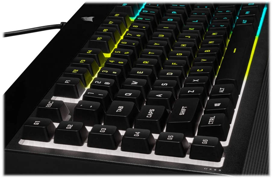 Žaidimų klaviatūra Corsair K55 RGB Pro su 5 zonų RGB pašvietimu, ENG išdėstymas