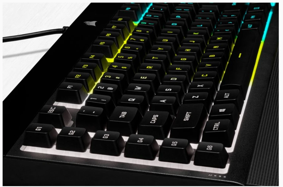 Žaidimų klaviatūra Corsair K55 RGB Pro su 5 zonų RGB pašvietimu, ENG išdėstymas