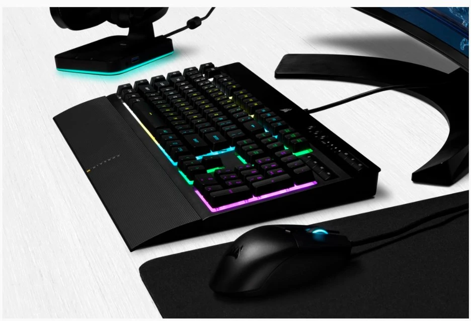Žaidimų klaviatūra Corsair K55 RGB Pro su 5 zonų RGB pašvietimu, ENG išdėstymas