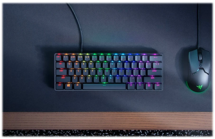 60% Mechaninė Žaidimų klaviatūra Razer Huntsman Mini, Violetinė Switch, Nordic išdėstymas
