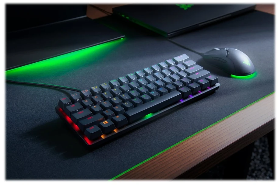 60% Mechaninė Žaidimų klaviatūra Razer Huntsman Mini, Violetinė Switch, Nordic išdėstymas