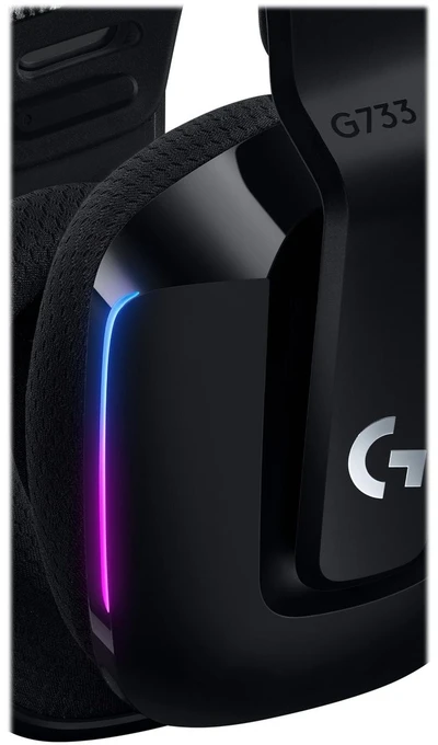 Belaidės ausinės Logitech G733 Lightspeed, Juodos spalvos