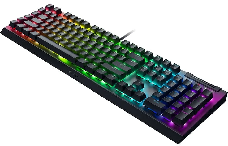 Mechaninė žaidimų klaviatūra Razer BlackWidow V4 X, US išdėstymas, geltonas jungiklis, su laidu, Juodos spalvos