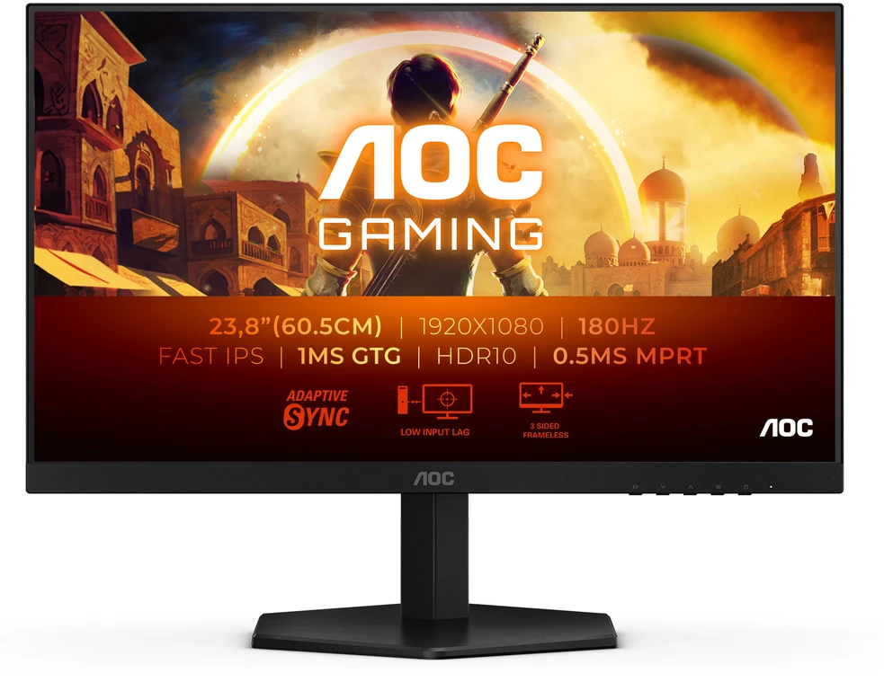 Žaidimų monitorius AOC 24G42E, 24" Full HD (1920x1080) Fast IPS, 180Hz, 1ms, HDR10, Adaptive Sync