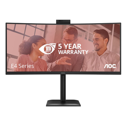 Monitorius AOC | CU34E4CW | 34 " | VA | UWQHD | 120 Hz | 4 ms | 3440 x 1440 pikselių | 350 cd/m² | HDMI jungtys quantity 2 | Juodas