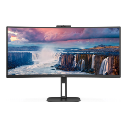 Monitorius AOC CU34V5CW 34 colių UWQHD VA CURVED TURI WEBCAM DP/HDMI/USB-C PD 65W
