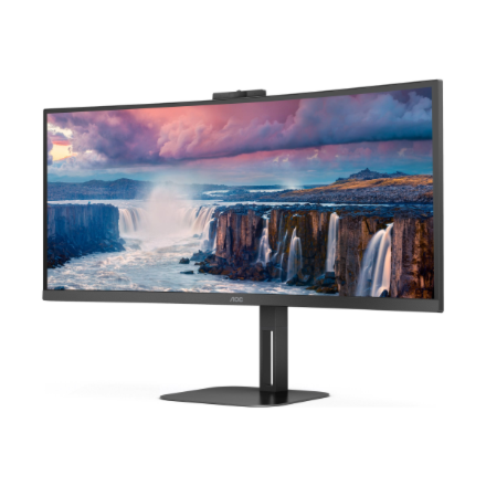 Monitorius AOC CU34V5CW 34 colių UWQHD VA CURVED TURI WEBCAM DP/HDMI/USB-C PD 65W