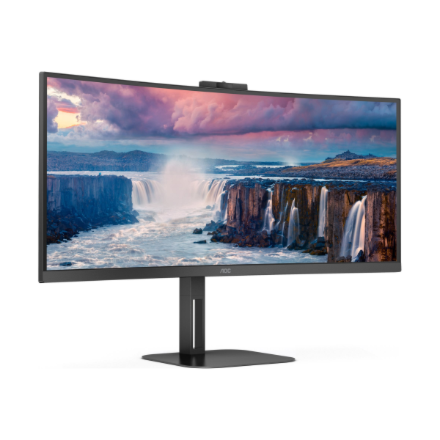 Monitorius AOC CU34V5CW 34 colių UWQHD VA CURVED TURI WEBCAM DP/HDMI/USB-C PD 65W