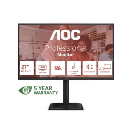 Monitorius AOC Q27E4CV - 120 Hz | QHD | IPS | 27 colių