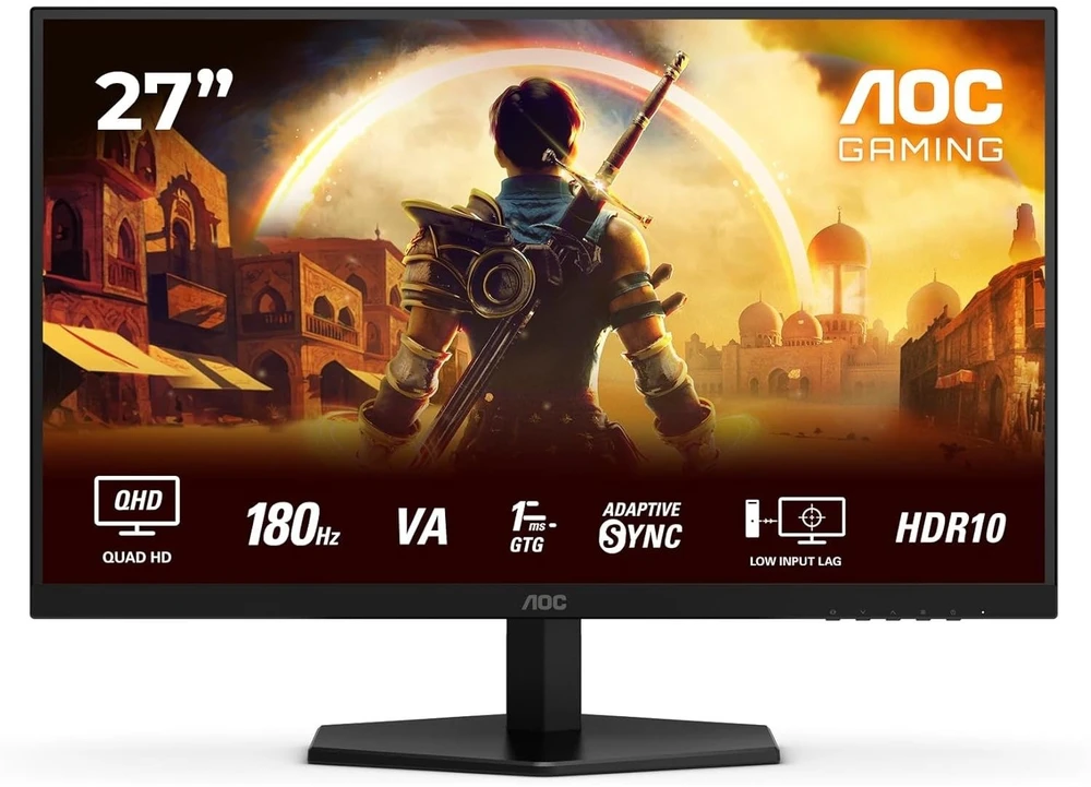 Žaidimų monitorius AOC Q27G42XNE /27 col/Fast VA/QHD 2560x1440/180 Hz/300 cd/m²/garsiakalbiai 2 W x 2 /juodos spalvos