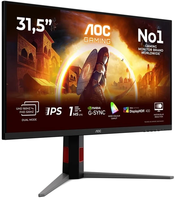 Žaidimų monitorius AOC U32G4U, 31.5" 4K UHD (3840x2160) Fast IPS, 160Hz, 1ms, HDR, USB-C