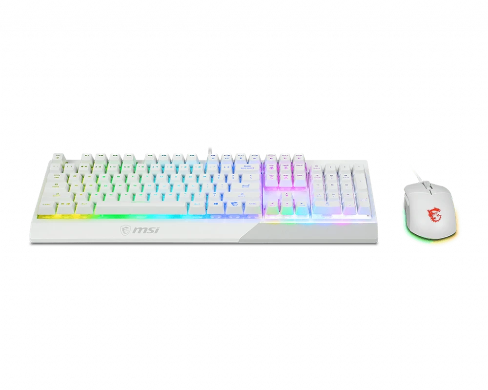 Klaviatūra ir pelė MSI Vigor GK30 Combo, US išdėstymas, baltos spalvos
