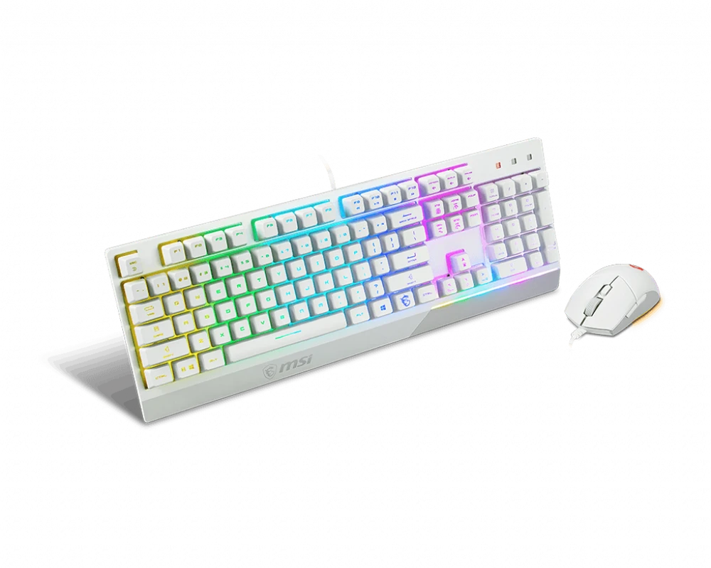 Klaviatūra ir pelė MSI Vigor GK30 Combo, US išdėstymas, baltos spalvos