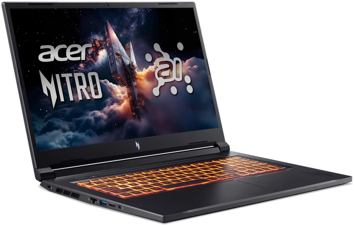 Nešiojamas kompiuteris Acer | Nitro V 17 AI ANV17-41-R9XF | Obsidian Juodas | 17.3 " | IPS | QHD | 2560 x 1440 pikselių | AMD Ryzen 7 | 260 | 32 GB | DDR5 | Solid-state drive capacity 1000 GB | NVIDIA GeForce RTX 5070 | GDDR7 | 8 GB | Windows 11 Home | 802.11ax | Bluetooth versija 5.3 | Klaviatūros kalba: US international | Klaviatūros apšvietimas | Garantija 24 mėn.