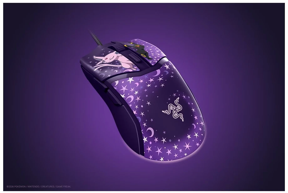 Razer Cobra Pelė žaidimams, su laidu, 8,500 DPI, Chroma RGB – Espeon/Umbreon