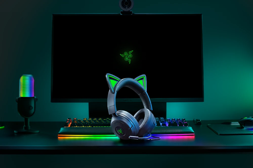 Razer Ausinės Žaidimams | Kraken Kitty V3 X | su laidu | Over-Ear | Mikrofonas | Juodas