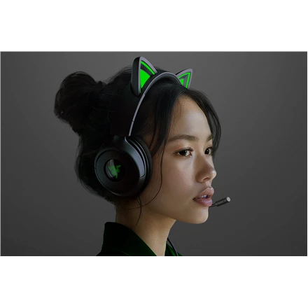 Razer Ausinės Žaidimams | Kraken Kitty V3 X | su laidu | Over-Ear | Mikrofonas | Juodas
