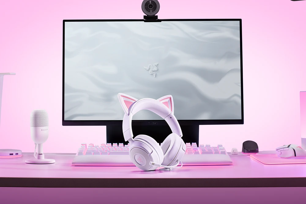 Razer Ausinės Žaidimams | Kraken Kitty V3 X | su laidu | Over-Ear | Mikrofonas | Baltas