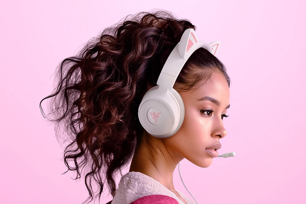 Razer Ausinės Žaidimams | Kraken Kitty V3 X | su laidu | Over-Ear | Mikrofonas | Baltas