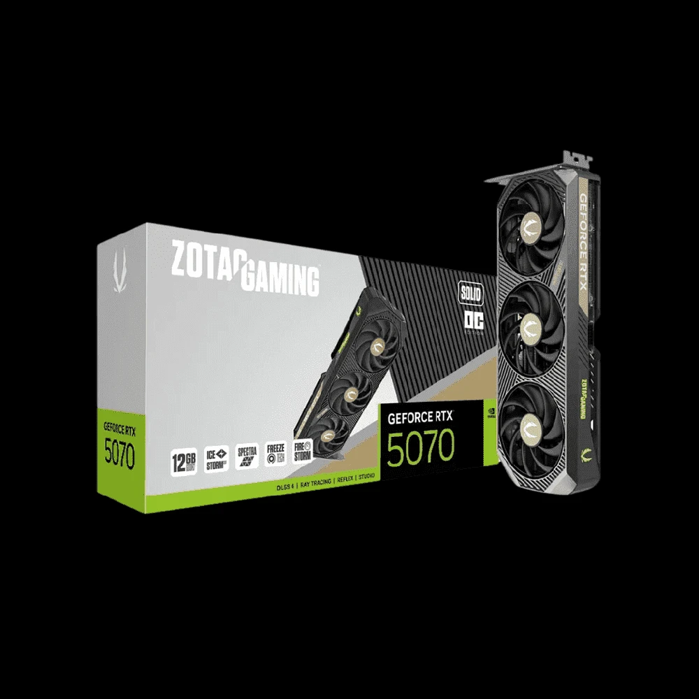 Vaizdo plokštė ZOTAC GeForce RTX 5070 SOLID 12GB DLSS 4