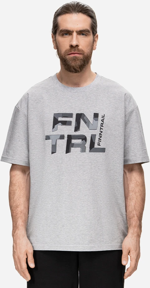 Marškinėliai Finntrail BIG LOGO GreyMelange 6733, Marškinėlių, džemperių ar striukių dydis: XXL