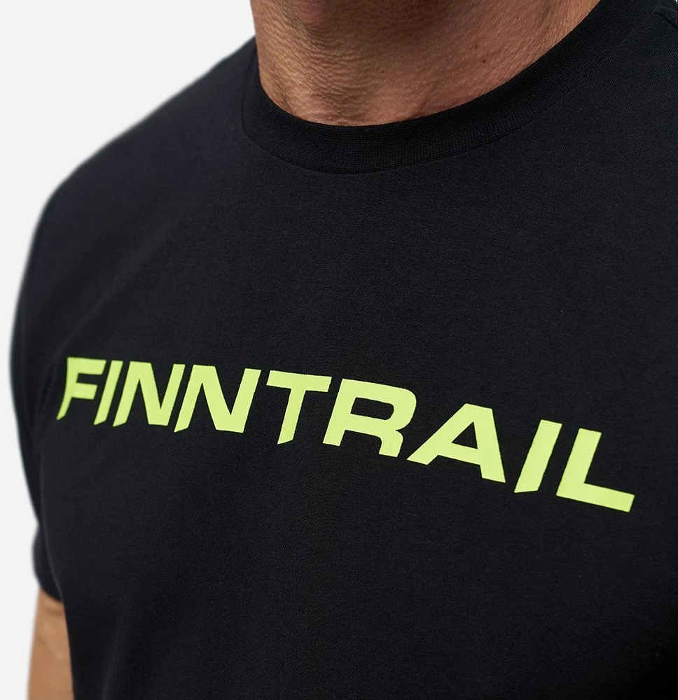 Marškinėliai Finntrail LOGO QR Juodas 6703, Dydis: XXL