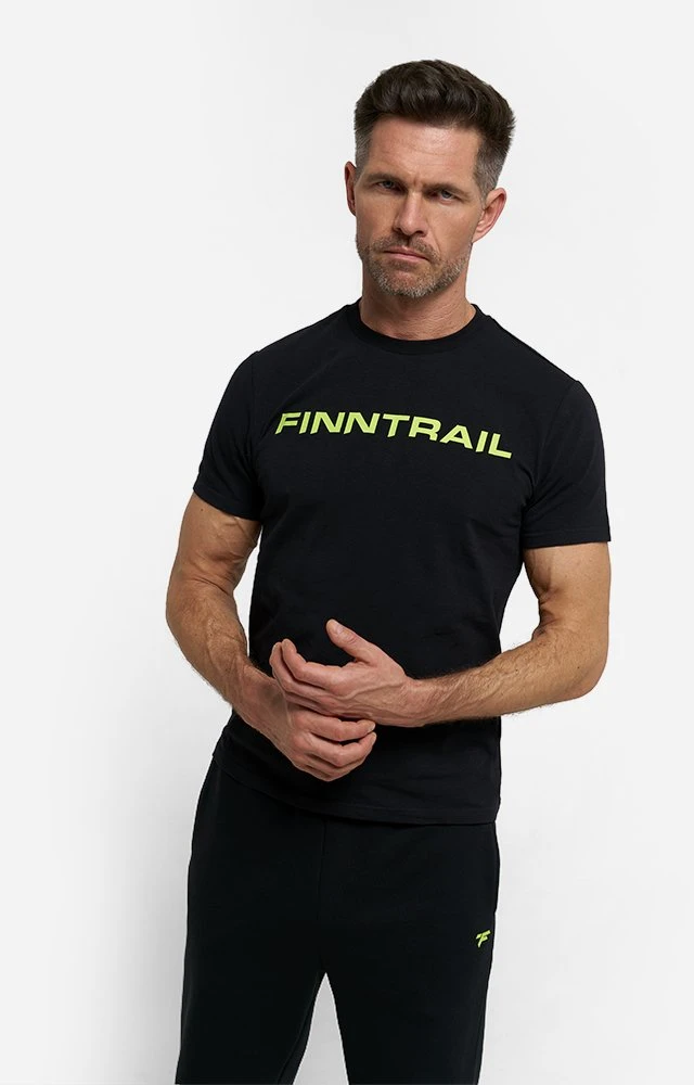Marškinėliai Finntrail LOGO QR Juodas 6703, Dydis: XXL