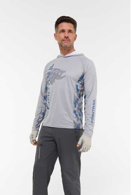 Marškinėliai Finntrail WAVE BIG FISH Pilkas 6609, Dydis: XL