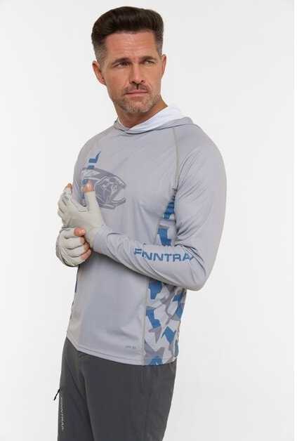 Marškinėliai Finntrail WAVE BIG FISH Pilkas 6609, Dydis: XL