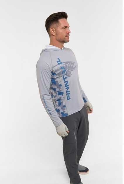 Marškinėliai Finntrail WAVE BIG FISH Pilkas 6609, Dydis: XL