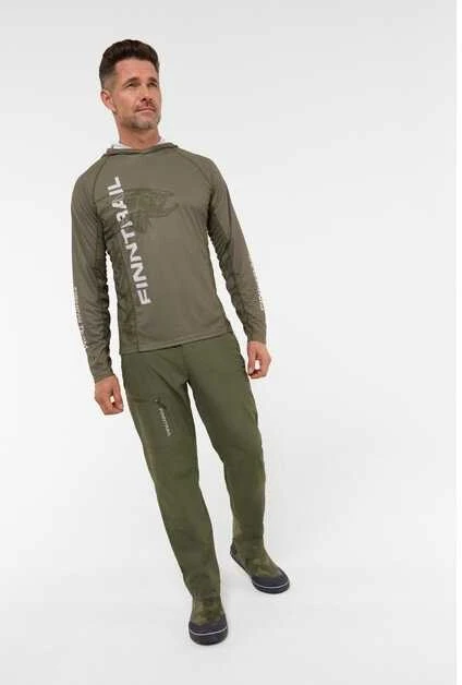 Marškinėliai Finntrail WAVE BIG FISH Khaki 6609, Dydis: L