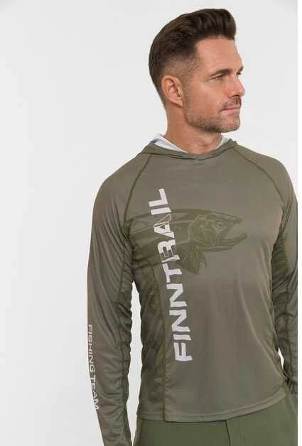 Marškinėliai Finntrail WAVE BIG FISH Khaki 6609, Dydis: XXL