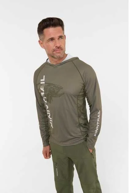 Marškinėliai Finntrail WAVE BIG FISH Khaki 6609, Dydis: L