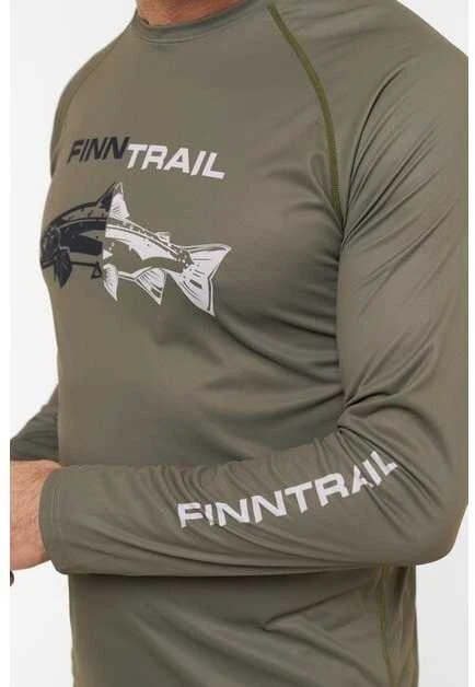 Marškinėliai Finntrail WAVE FISH Pilkas 6611, Dydis: S