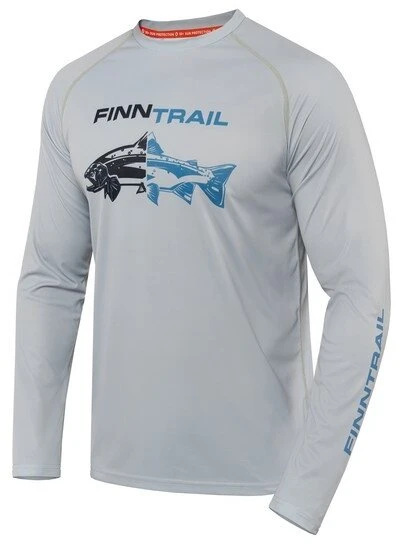Marškinėliai Finntrail WAVE FISH Pilkas 6611, Dydis: XXL