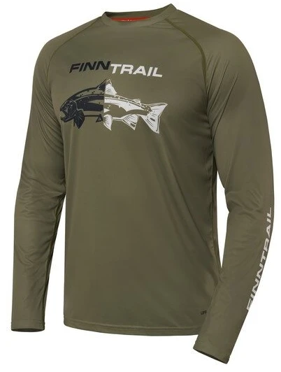 Marškinėliai Finntrail WAVE FISH Khaki 6611, Dydis: XXL
