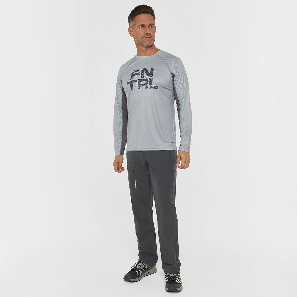 Marškinėliai Finntrail WAVE LOGO Pilkas 6613, Dydis: M