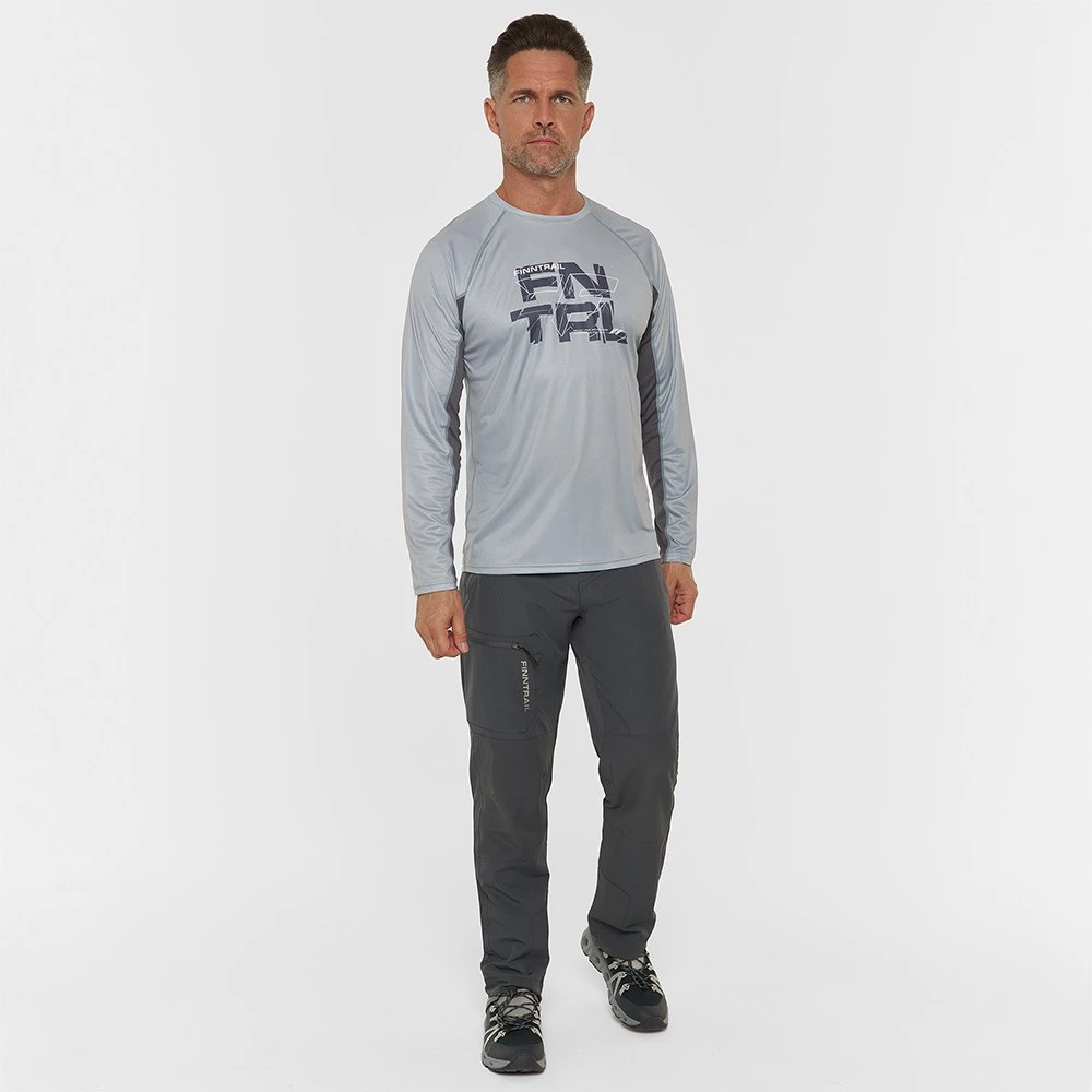 Marškinėliai Finntrail WAVE LOGO Pilkas 6613, Dydis: M