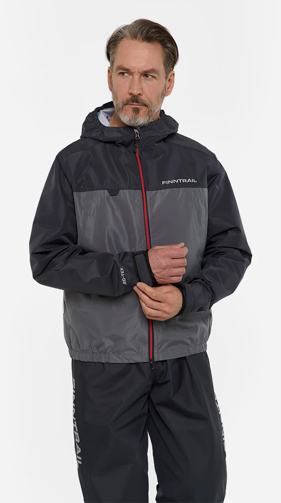 Lietaus striukė Finntrail APEX Pilkas 4027, Dydis: XXL