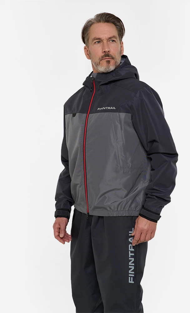 Lietaus striukė Finntrail APEX Pilkas 4027, Dydis: XXL