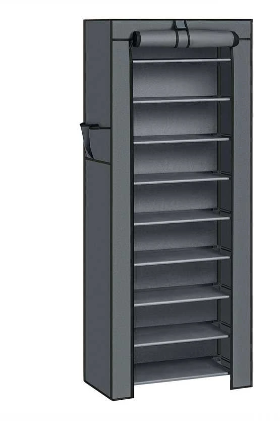 Songmics Batų stovas su dangčiu 58 cm Pilka