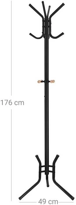 Songmics Juodo metalo skrybėlių stovas