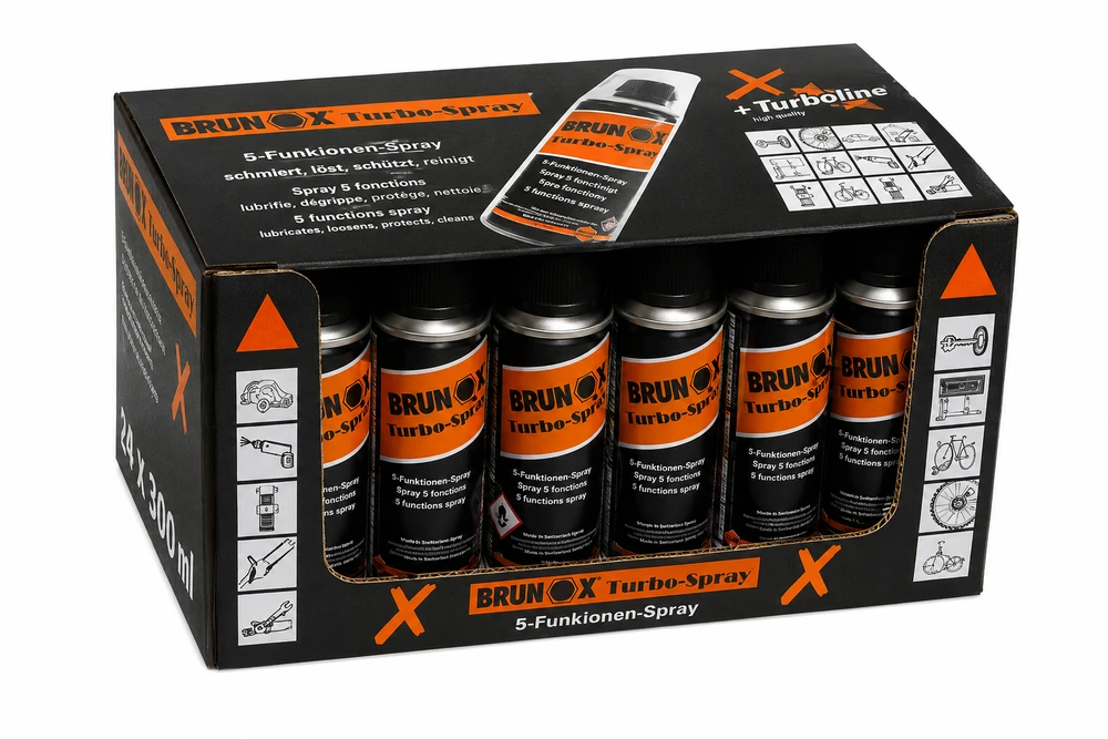 Antikorozinė daugiafunkcinė purškimo priemonė BRUNOX TURBO SPRAY, 300 ml